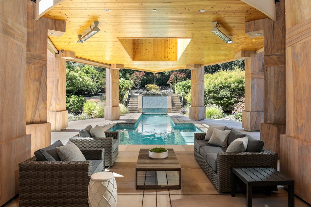 The Home in Los Altos Hills, an unparalleled estate was built with 5-star designer appointments inside and out and no straight angles to maximize California lifestyle is now available for sale. This house located at 12921 Tripoli Ct, Los Altos Hills, California