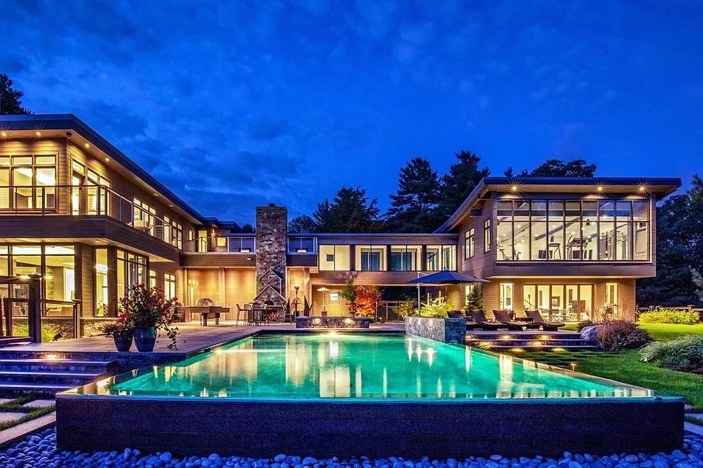 The Estate in Westwood is a luxurious home perfectly set at the end of a secluded acres now available for sale. This home located at 300 Summer St, Westwood, Massachusetts; offering 06 bedrooms and 09 bathrooms with 10,309 square feet of living spaces. 