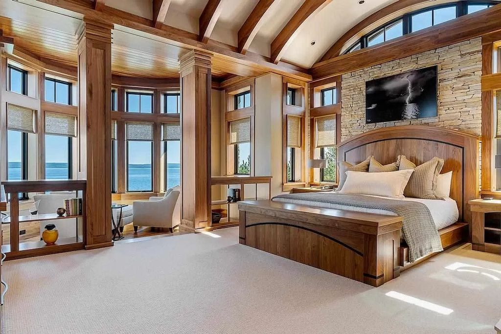 The Estate in Bay Harbor is a luxurious home featuring distinctive exterior with solid stone masonry, limestone and cedar shake, constantly maintained and consistently updated as well as incorporating current technologies and luxury now available for sale. This home located at 6494 Bay Ridge Dr, Bay Harbor, Michigan; offering 04 bedrooms and 05 bathrooms with 6,444 square feet of living spaces.