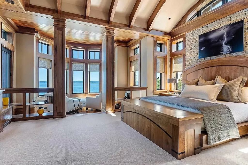 The Estate in Bay Harbor is a luxurious home featuring distinctive exterior with solid stone masonry, limestone and cedar shake, constantly maintained and consistently updated as well as incorporating current technologies and luxury now available for sale. This home located at 6494 Bay Ridge Dr, Bay Harbor, Michigan; offering 04 bedrooms and 05 bathrooms with 6,444 square feet of living spaces.