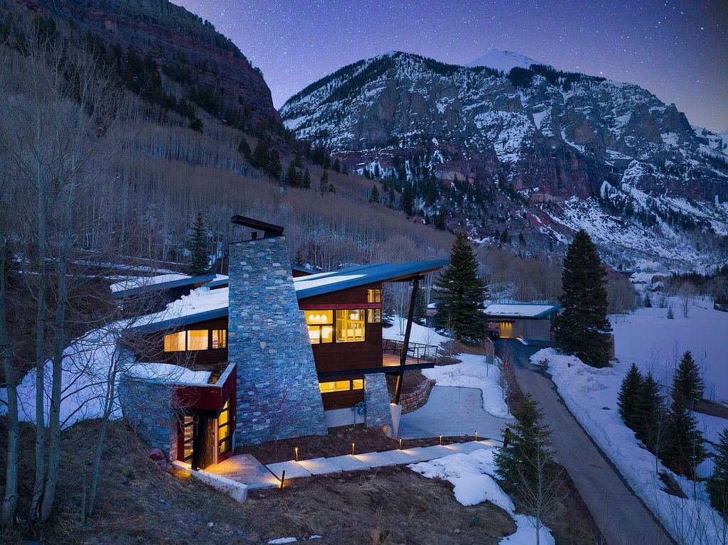 The Home in Telluride, an architectural marvel situated in a National Park-like setting at the east end of Telluride's box canyon & provides a front-row seat to two of Telluride's renowned landmarks is now available for sale. This home located at 430 Pandora Ln, Telluride, Colorado