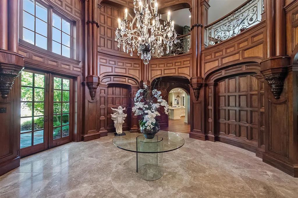 The Home in Westlake, a beautifully appointed Paul Kramer home boasts both impressive architectural and designer details including a dramatic mahogany rotunda, meticulous gardens, lovely sculptures, elegant circular breakfast nook and multiple outdoor areas perfect for entertaining is now available for sale. This home located at 2006 Navasota Cv, Westlake, Texas