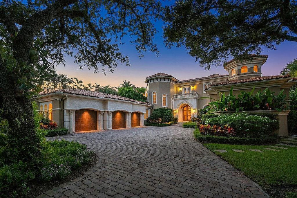 The Property in Jupiter, a magnificent Mediterranean inspired home with incredible water views, custom inlays of all ceilings, and an inviting well thought out floor plan is now available for sale. This home located at 317 Old Jupiter Beach Rd, Jupiter, Florida
