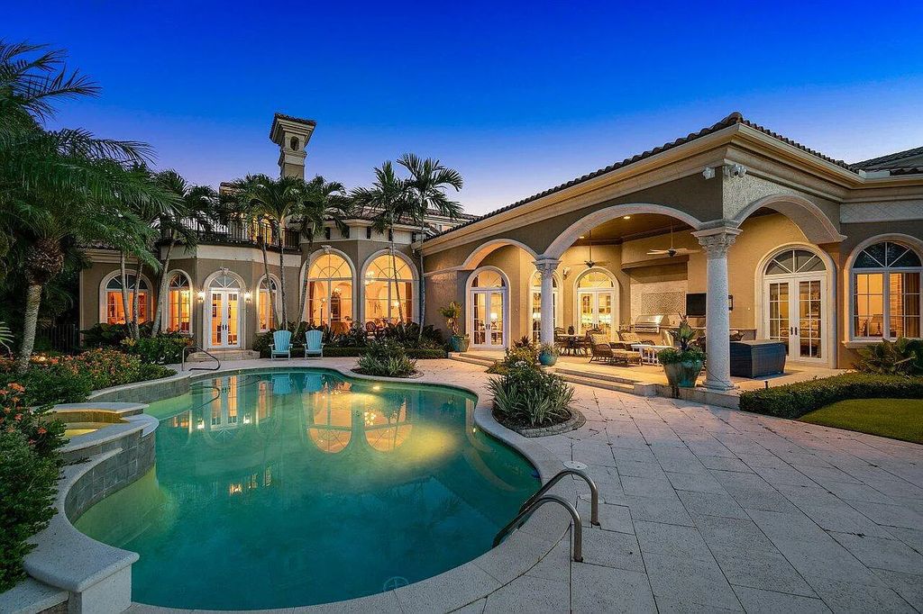 The Property in Jupiter, a magnificent Mediterranean inspired home with incredible water views, custom inlays of all ceilings, and an inviting well thought out floor plan is now available for sale. This home located at 317 Old Jupiter Beach Rd, Jupiter, Florida