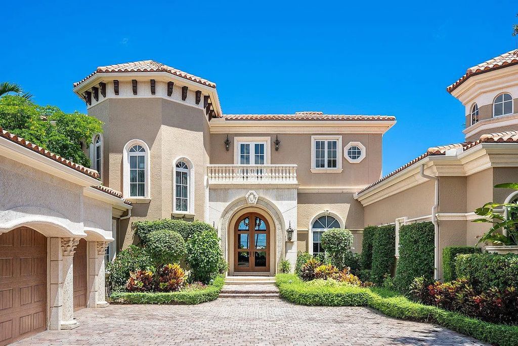 The Property in Jupiter, a magnificent Mediterranean inspired home with incredible water views, custom inlays of all ceilings, and an inviting well thought out floor plan is now available for sale. This home located at 317 Old Jupiter Beach Rd, Jupiter, Florida
