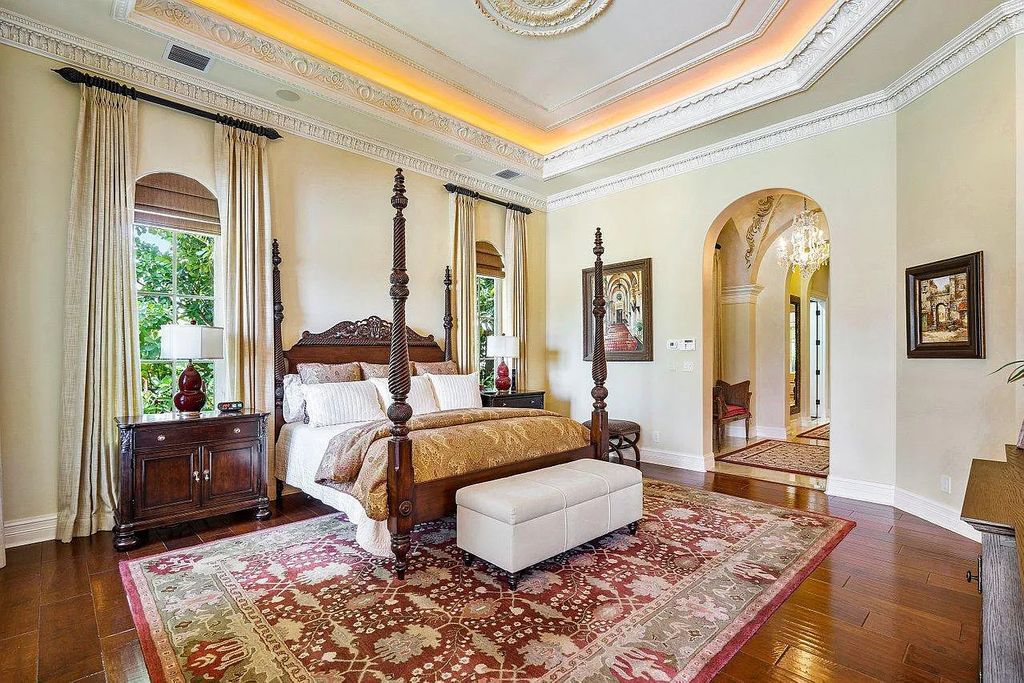 The Property in Jupiter, a magnificent Mediterranean inspired home with incredible water views, custom inlays of all ceilings, and an inviting well thought out floor plan is now available for sale. This home located at 317 Old Jupiter Beach Rd, Jupiter, Florida