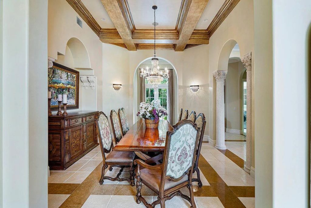 The Property in Jupiter, a magnificent Mediterranean inspired home with incredible water views, custom inlays of all ceilings, and an inviting well thought out floor plan is now available for sale. This home located at 317 Old Jupiter Beach Rd, Jupiter, Florida
