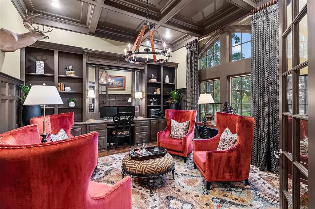 The Estate in Argyle, a stunning home with tranquil setting and a stocked pond offering outdoor oasis with ample covered area with fireplace and both a barbecue and smoker perfect for entertaining is now available for sale. This home located at 1000 Roadrunner Rd, Argyle, Texas