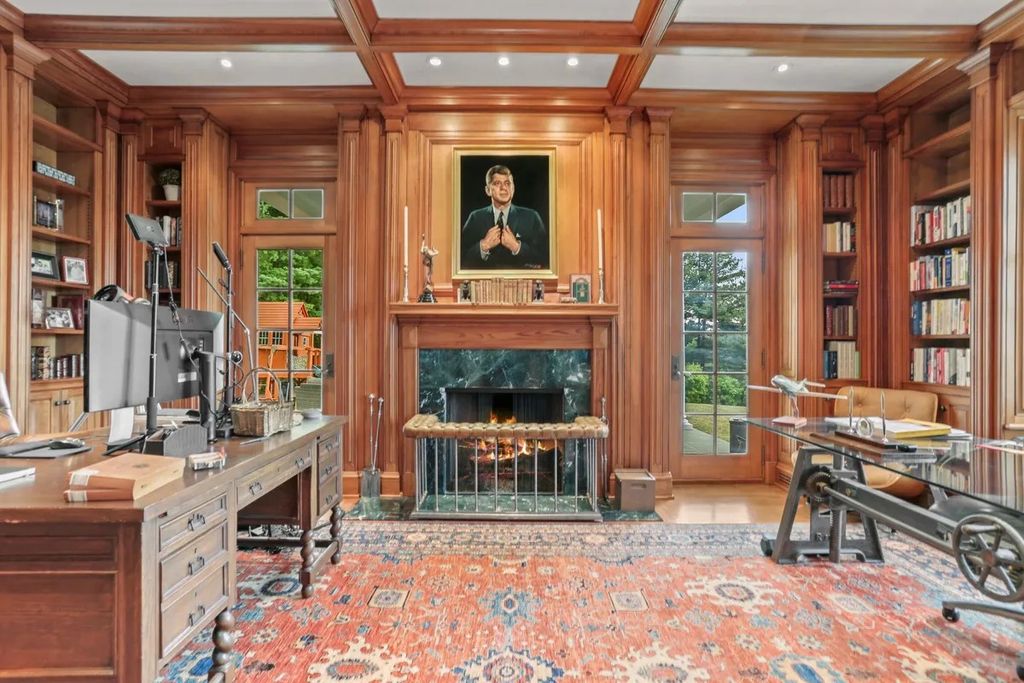 The Manor in Greenwich offers beautiful infinity pool and spa with a pool house, indoor and outdoor showers and outdoor kitchen, now available for sale. This home located at 59 Mooreland Rd, Greenwich, Connecticut