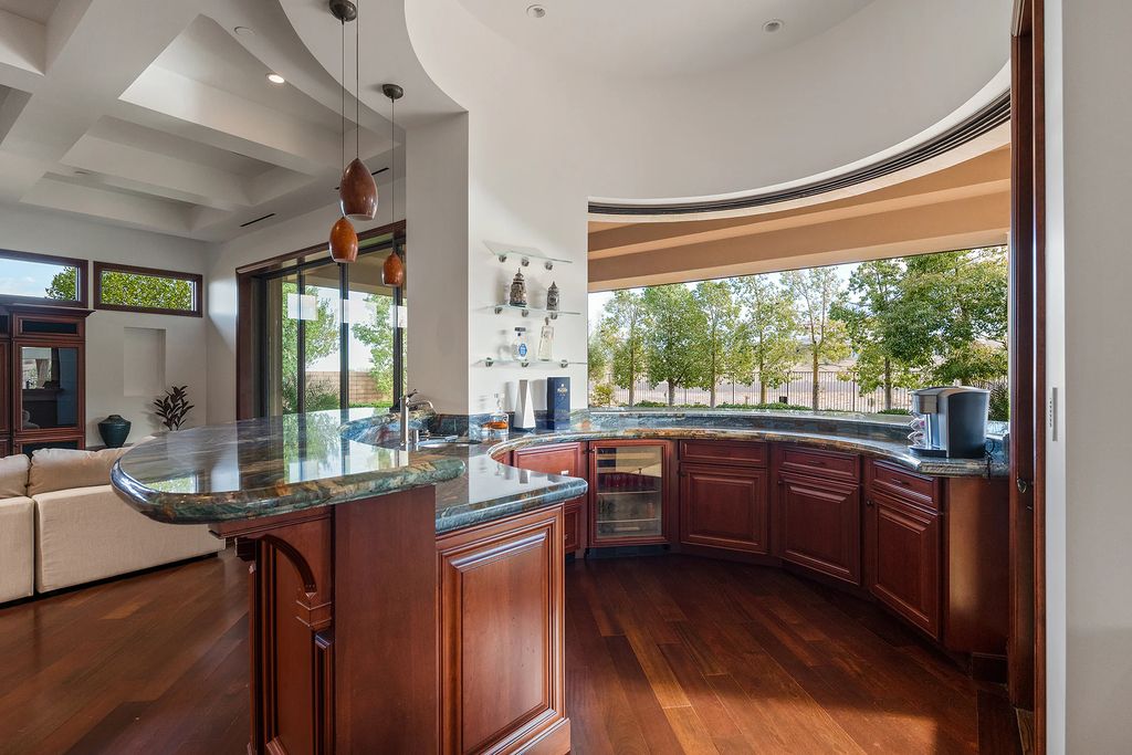The Home in Las Vegas, an entertainer's dream at the end of a cul-de-sac with unobstructed mountain views boasting large, bright rooms, pocketing doors and windows as well as an abundance of natural light is now available for sale. This home located at 15 Bright Hollow Ct, Las Vegas, Nevada