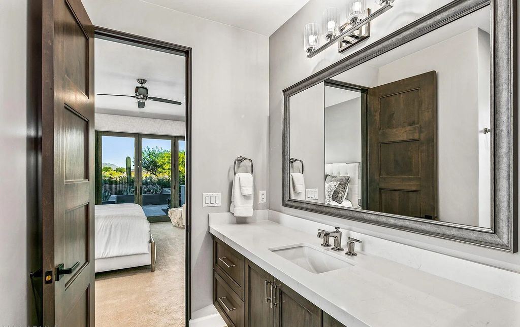 The Home in Scottsdale, a nearly brand new modern farmhouse was upgraded both inside and out set on the beautiful 10th fairway of the award winning Mirabel Club community's Tom Fazio designed golf course is now available for sale. This home located at 36931 N 102nd Pl, Scottsdale, Arizona