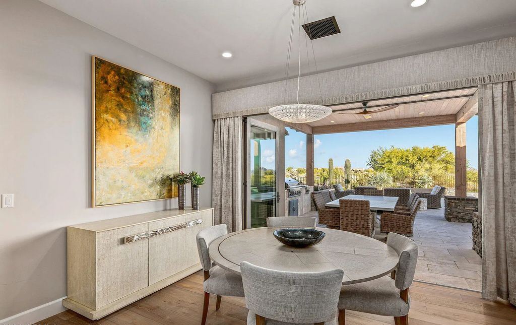 The Home in Scottsdale, a nearly brand new modern farmhouse was upgraded both inside and out set on the beautiful 10th fairway of the award winning Mirabel Club community's Tom Fazio designed golf course is now available for sale. This home located at 36931 N 102nd Pl, Scottsdale, Arizona