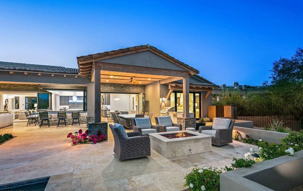 The Home in Scottsdale, a nearly brand new modern farmhouse was upgraded both inside and out set on the beautiful 10th fairway of the award winning Mirabel Club community's Tom Fazio designed golf course is now available for sale. This home located at 36931 N 102nd Pl, Scottsdale, Arizona