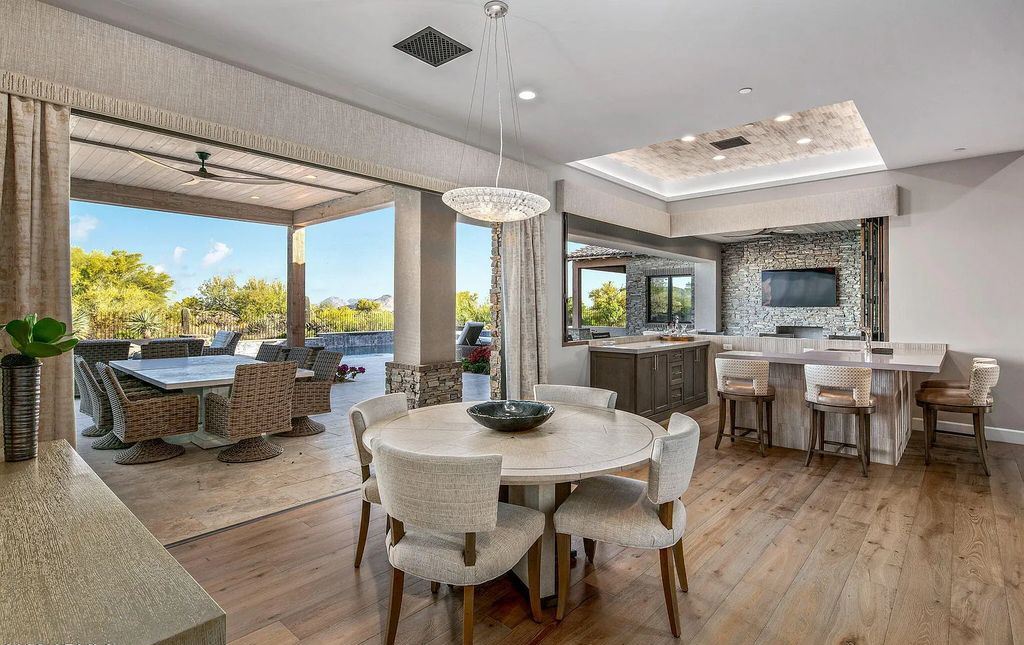 The Home in Scottsdale, a nearly brand new modern farmhouse was upgraded both inside and out set on the beautiful 10th fairway of the award winning Mirabel Club community's Tom Fazio designed golf course is now available for sale. This home located at 36931 N 102nd Pl, Scottsdale, Arizona