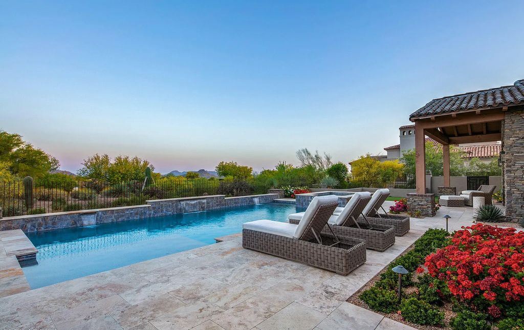 The Home in Scottsdale, a nearly brand new modern farmhouse was upgraded both inside and out set on the beautiful 10th fairway of the award winning Mirabel Club community's Tom Fazio designed golf course is now available for sale. This home located at 36931 N 102nd Pl, Scottsdale, Arizona