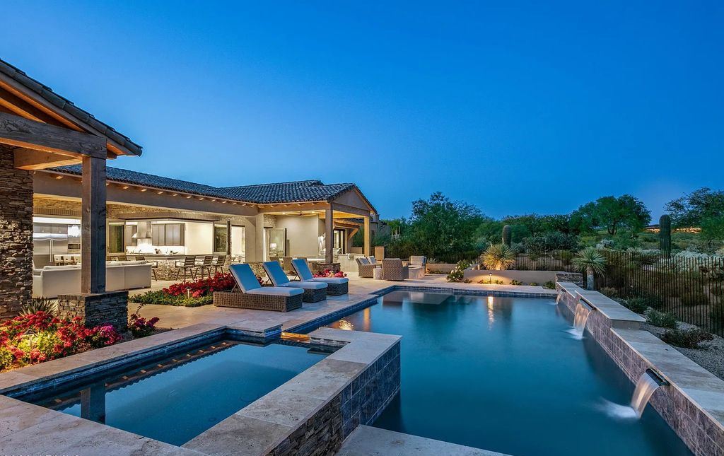 The Home in Scottsdale, a nearly brand new modern farmhouse was upgraded both inside and out set on the beautiful 10th fairway of the award winning Mirabel Club community's Tom Fazio designed golf course is now available for sale. This home located at 36931 N 102nd Pl, Scottsdale, Arizona