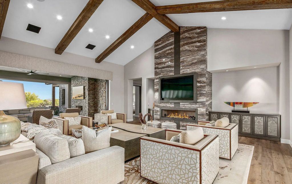 The Home in Scottsdale, a nearly brand new modern farmhouse was upgraded both inside and out set on the beautiful 10th fairway of the award winning Mirabel Club community's Tom Fazio designed golf course is now available for sale. This home located at 36931 N 102nd Pl, Scottsdale, Arizona