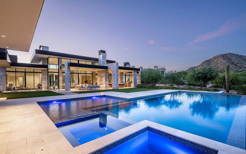 The Home in Scottsdale, a contemporary Bing Hu masterpiece located in the prestigious country club neighborhood of DC Ranch raises the bar for excellence is now available for sale. This home located at 9820 E Thompson Peak Pkwy UNIT 826, Scottsdale, Arizona