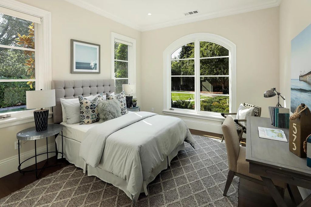 54 Mulberry Ln, Atherton, California is meticulously maintained estate sits on over an acre of level, flat grounds and positioned on the lot to capture abundant light throughout the day.