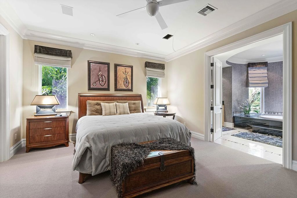 The Estate in Jupiter, an intracoastal masterpiece in The Club of Admirals Cove was executed by the talents of the design team of Affiniti Architechts, Parker-Yannette Landscape, Decorators Unlimited and Turtle Beach Construction is now available for sale. This home located at 192 Spyglass Ct, Jupiter, Florida