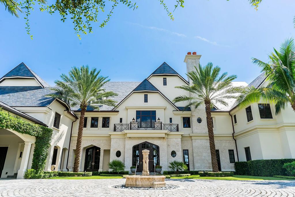 The Mansion in Highland Beach, a trophy property delivers over 150 feet of private manicured beachfront  on nearly 2 acres featuring modern French-Eclectic architecture, transitional interiors is now available for sale. This home located at 2455 S Ocean Blvd, Highland Beach, Florida