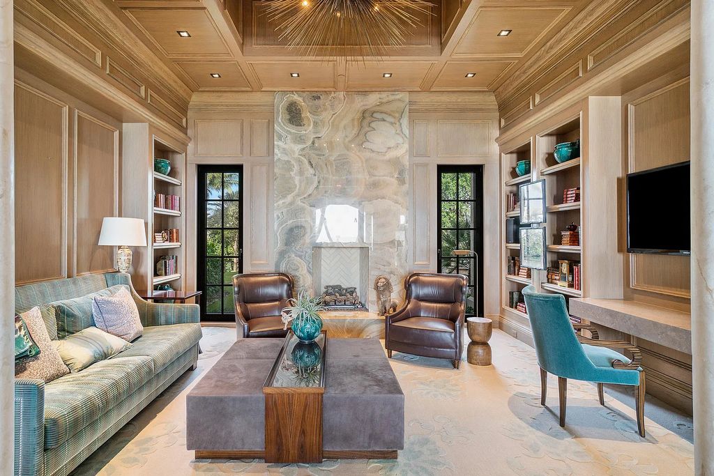 The Mansion in Highland Beach, a trophy property delivers over 150 feet of private manicured beachfront  on nearly 2 acres featuring modern French-Eclectic architecture, transitional interiors is now available for sale. This home located at 2455 S Ocean Blvd, Highland Beach, Florida
