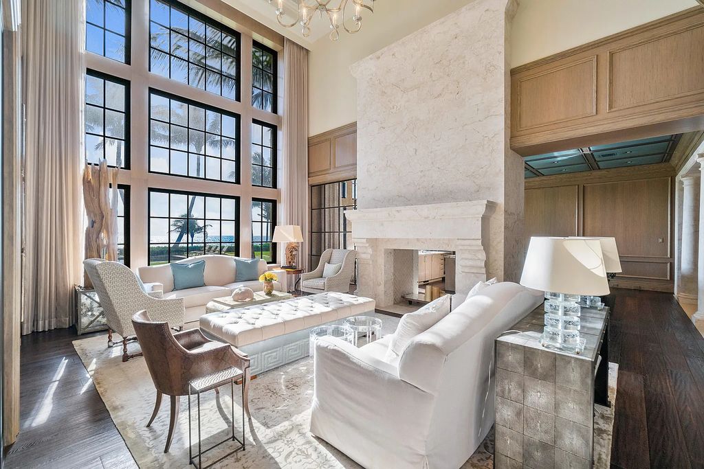 The Mansion in Highland Beach, a trophy property delivers over 150 feet of private manicured beachfront  on nearly 2 acres featuring modern French-Eclectic architecture, transitional interiors is now available for sale. This home located at 2455 S Ocean Blvd, Highland Beach, Florida