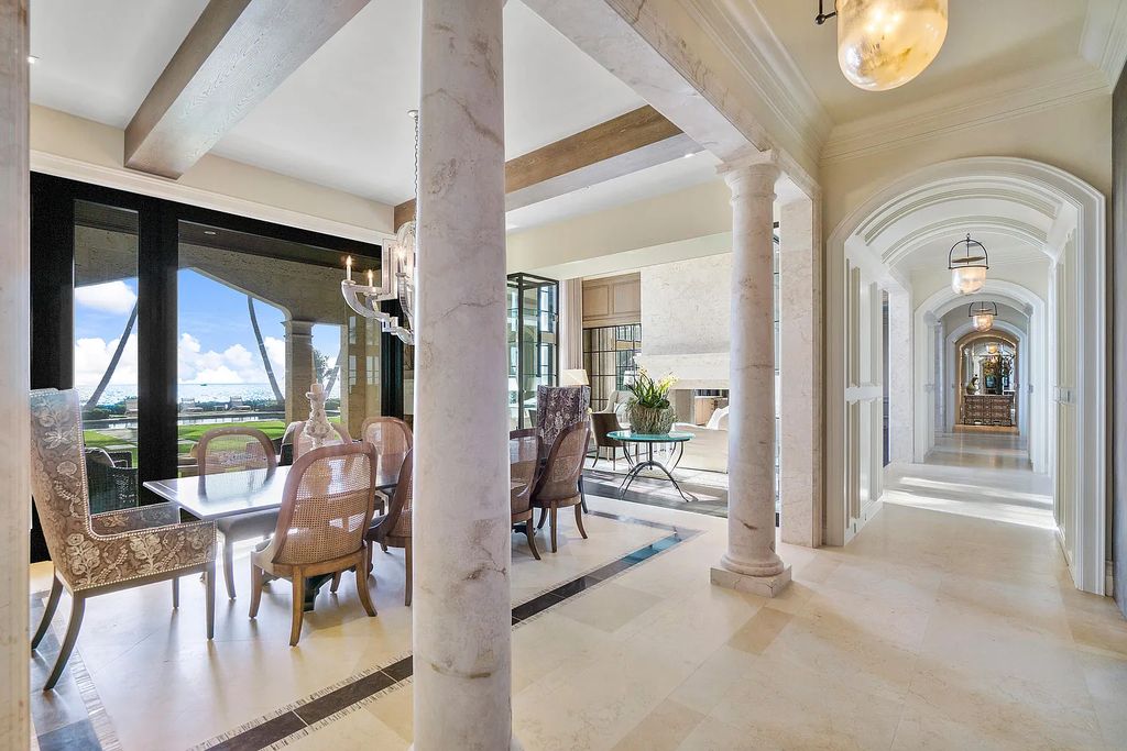 The Mansion in Highland Beach, a trophy property delivers over 150 feet of private manicured beachfront  on nearly 2 acres featuring modern French-Eclectic architecture, transitional interiors is now available for sale. This home located at 2455 S Ocean Blvd, Highland Beach, Florida