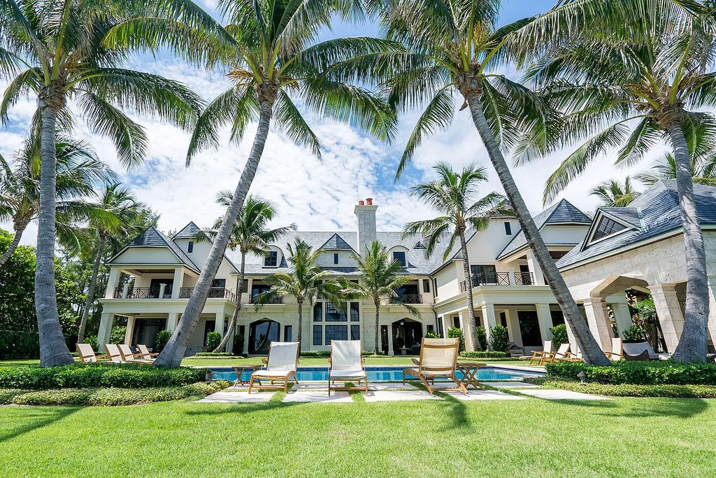 The Mansion in Highland Beach, a trophy property delivers over 150 feet of private manicured beachfront  on nearly 2 acres featuring modern French-Eclectic architecture, transitional interiors is now available for sale. This home located at 2455 S Ocean Blvd, Highland Beach, Florida