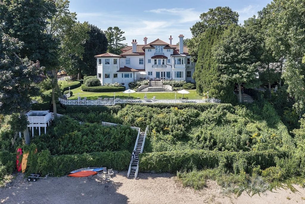 The Villa in Winnetka features incredible manicured resort level grounds accented with a full 2 story cabana house, now available for sale. This home located at 445 Sheridan Rd, Winnetka, Illinois