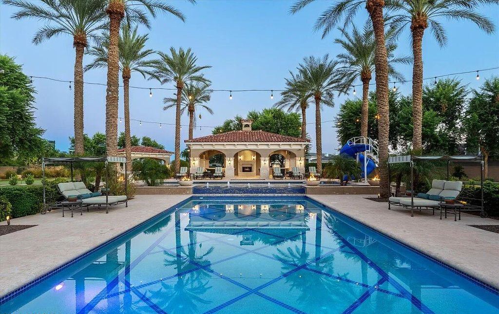 The Estate in Peoria, an absolutely beautiful home on 2.5 acres encompassing a world class resort style pool, water features, hot tub and cabana including fireplace is now available for sale. This home located at 7979 W Expedition Way, Peoria, Arizona