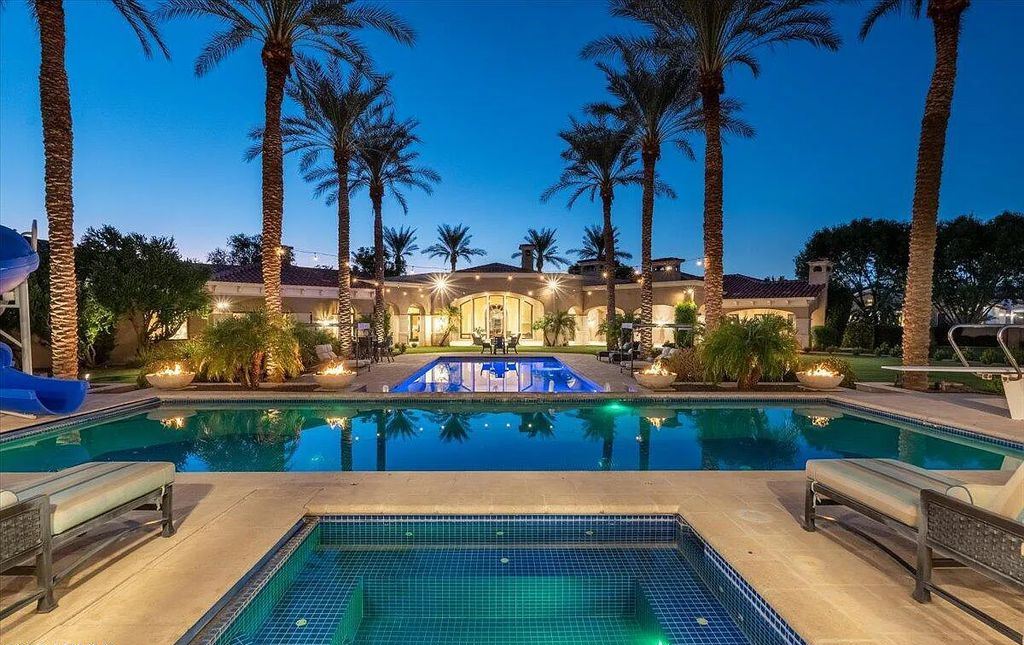 The Estate in Peoria, an absolutely beautiful home on 2.5 acres encompassing a world class resort style pool, water features, hot tub and cabana including fireplace is now available for sale. This home located at 7979 W Expedition Way, Peoria, Arizona