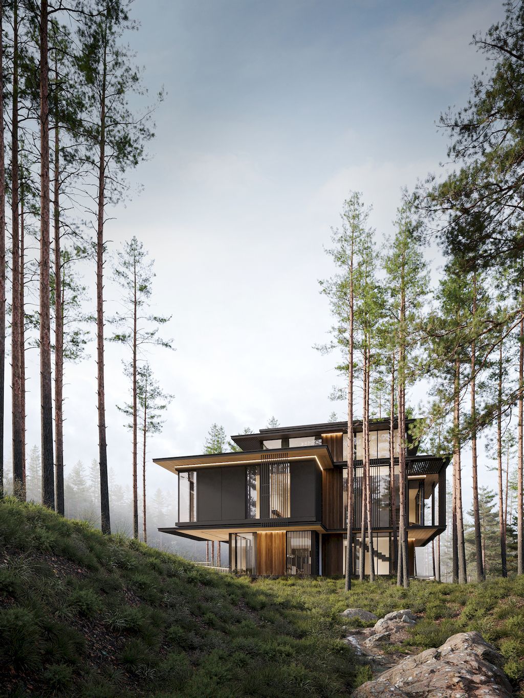 Three Elements House, A Compact Middle-rise Villa by Kerimov Architects