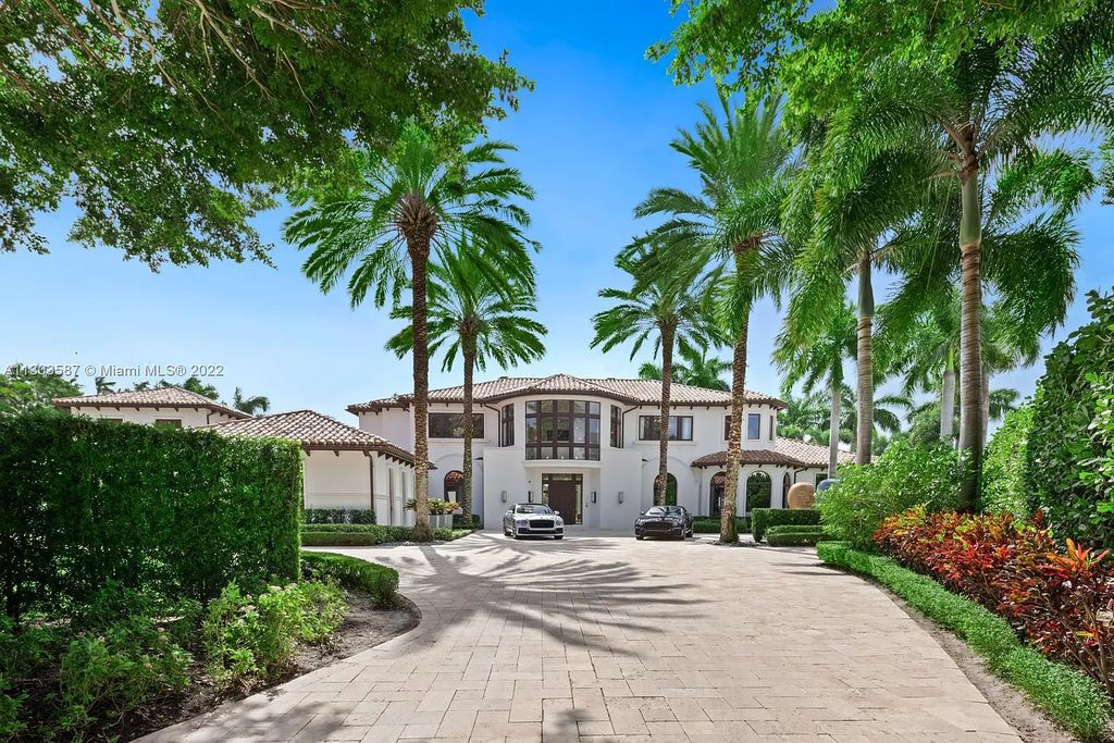 8808 Twin Lake Drive, Boca Raton, Florida is a classic Mediterranean waterfront estate with modern influences located in exclusive gated community of Long Lake Estates situated on 1.1 acres on the best cul-de-sac point lot with southern exposure and 300 ft of waterfrontage.