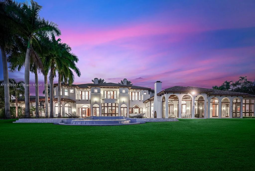 8808 Twin Lake Drive, Boca Raton, Florida is a classic Mediterranean waterfront estate with modern influences located in exclusive gated community of Long Lake Estates situated on 1.1 acres on the best cul-de-sac point lot with southern exposure and 300 ft of waterfrontage.