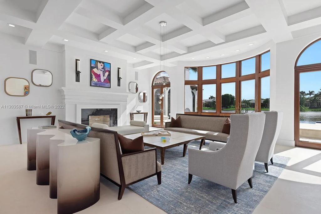 8808 Twin Lake Drive, Boca Raton, Florida is a classic Mediterranean waterfront estate with modern influences located in exclusive gated community of Long Lake Estates situated on 1.1 acres on the best cul-de-sac point lot with southern exposure and 300 ft of waterfrontage.