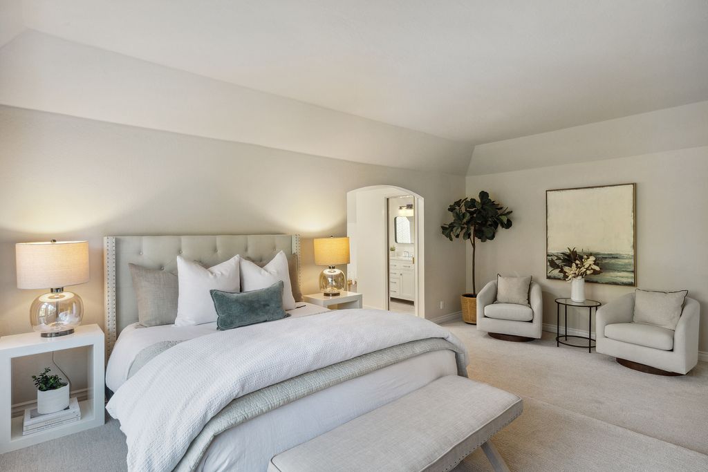 1941 Parkmont Drive, Alamo, California is beautiful remodeled custom home features a resort-like backyard with pool, spa, outdoor kitchen, built-in fire pit, bocce court, expansive level grassy area to play, sport court location, producing vineyard, vegetable garden beds, & fruit trees.