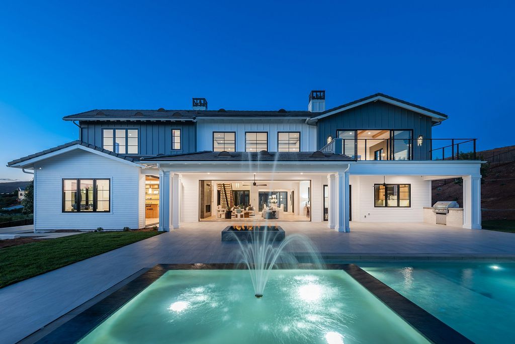 The Home in Thousand Oaks, a special property in the ultra exclusive gated community with extraordinary quality finishes, sensational views and beautiful grounds boasting a custom pool, spa, multiple fountains and lush professional landscape is now available for sale. This home located at 1690 Miller Ranch Dr, Thousand Oaks, California