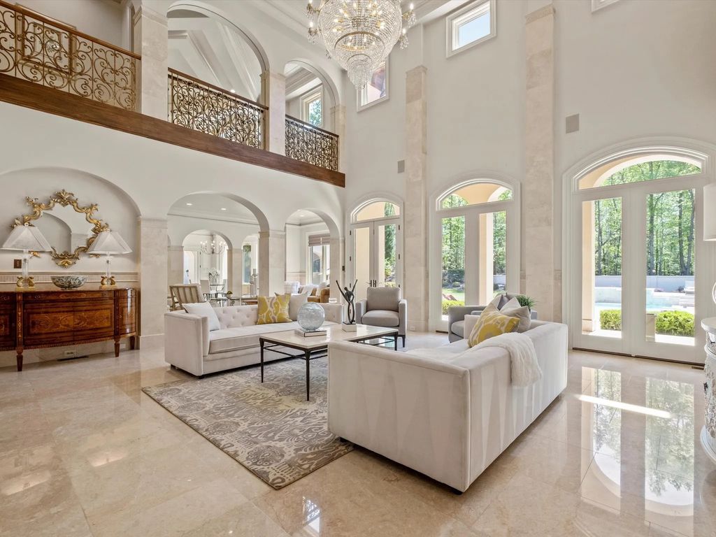 The Home in Charlotte is an impressive Mediterranean estate with breathtaking architectural details, now available for sale. This home located at 16460 Marvin Rd, Charlotte, North Carolina