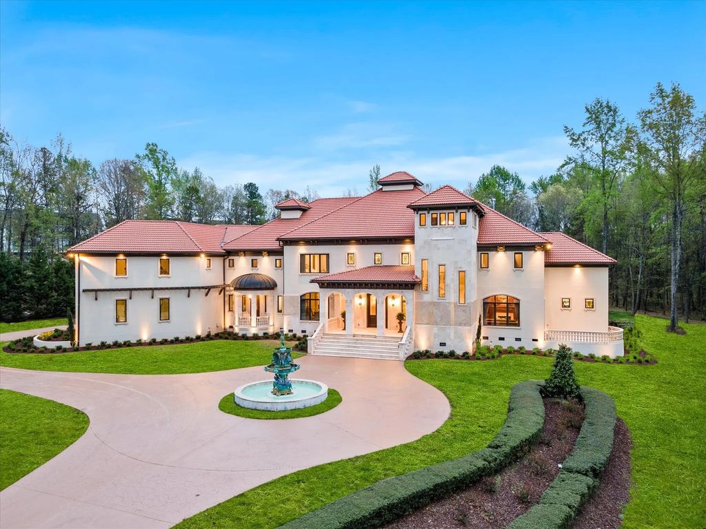 The Home in Charlotte is an impressive Mediterranean estate with breathtaking architectural details, now available for sale. This home located at 16460 Marvin Rd, Charlotte, North Carolina
