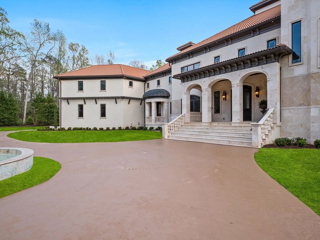 The Home in Charlotte is an impressive Mediterranean estate with breathtaking architectural details, now available for sale. This home located at 16460 Marvin Rd, Charlotte, North Carolina