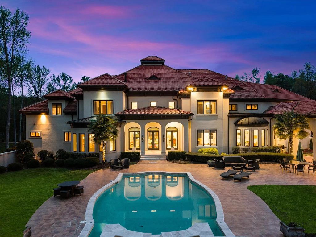The Home in Charlotte is an impressive Mediterranean estate with breathtaking architectural details, now available for sale. This home located at 16460 Marvin Rd, Charlotte, North Carolina
