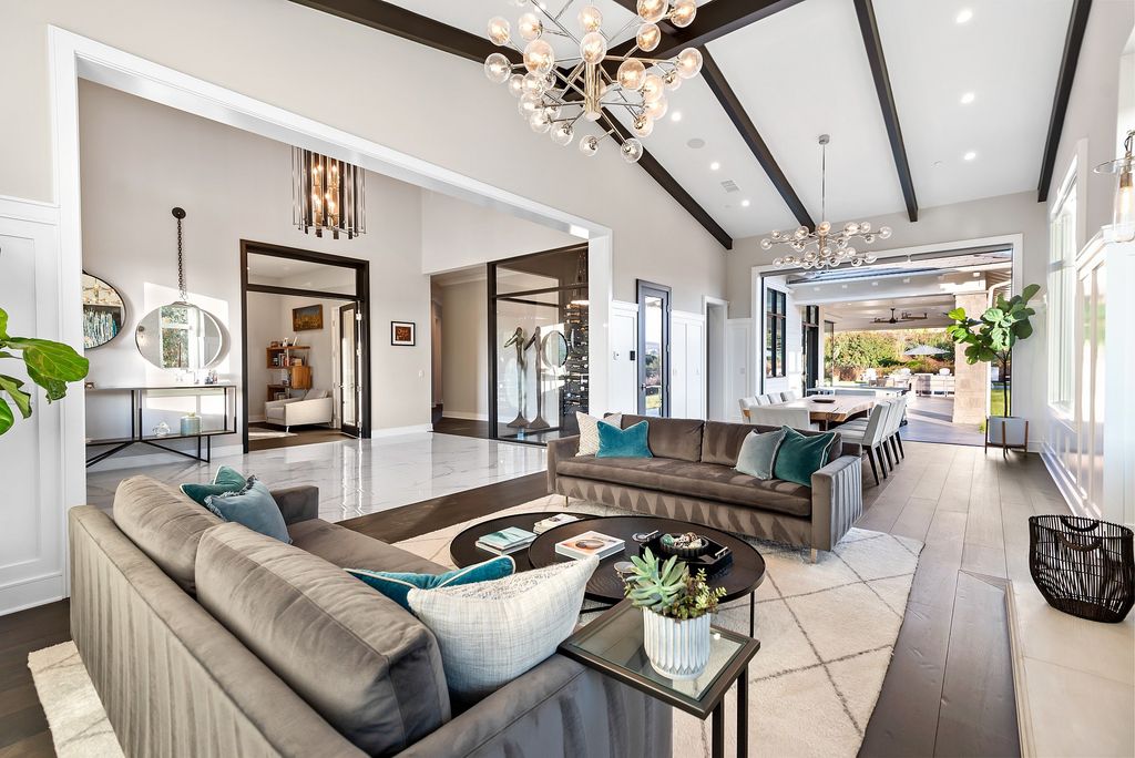 1781 Miller Ranch Drive, Thousand Oaks, California is an epic single story estate with resort quality grounds are simply perfect boasting a full sized basketball court, custom pool and spa.