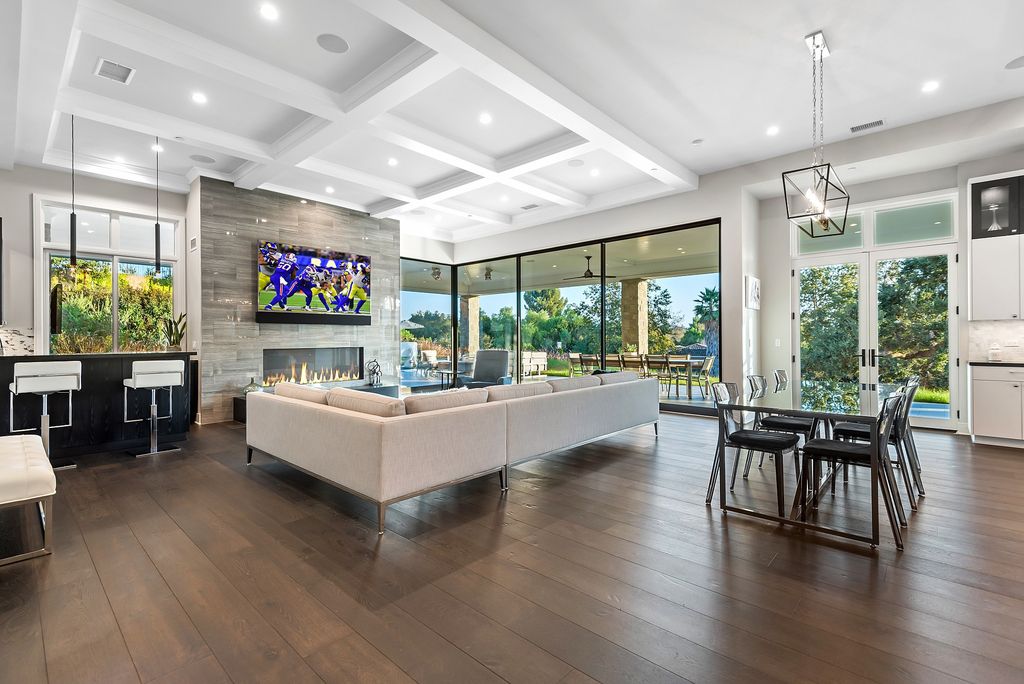 1781 Miller Ranch Drive, Thousand Oaks, California is an epic single story estate with resort quality grounds are simply perfect boasting a full sized basketball court, custom pool and spa.