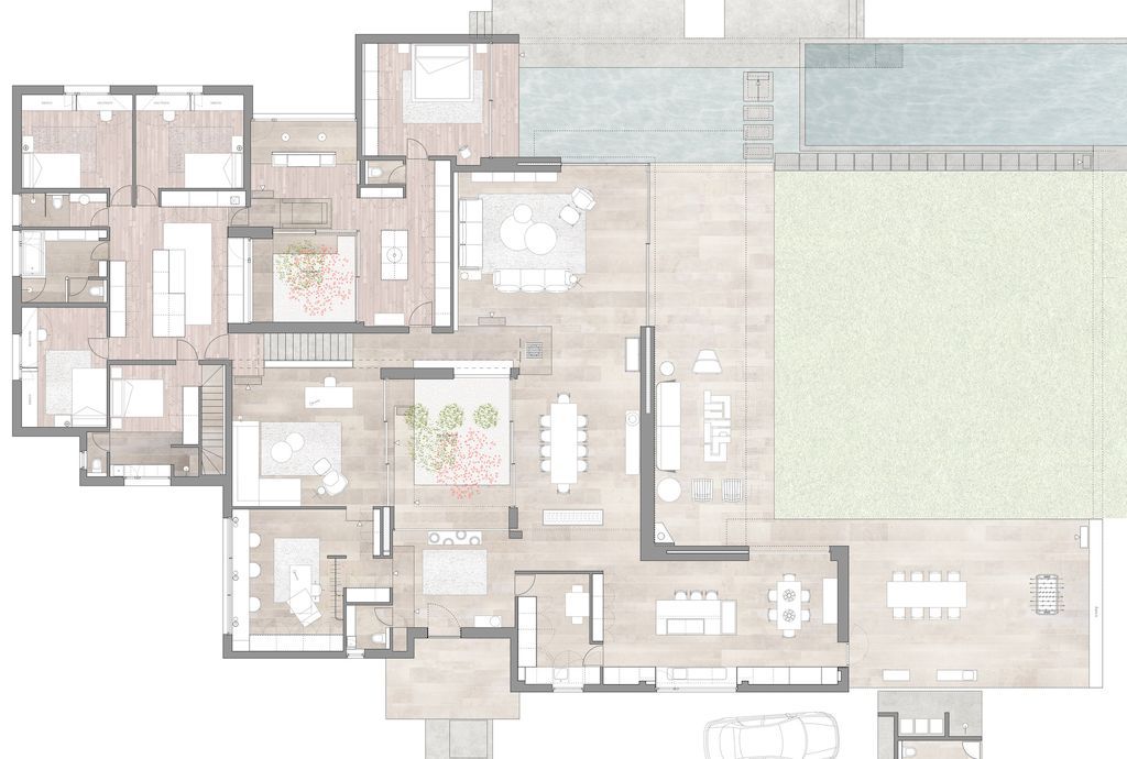 House AS, an Elegant House With Outdoor Living Connection by Ábaton