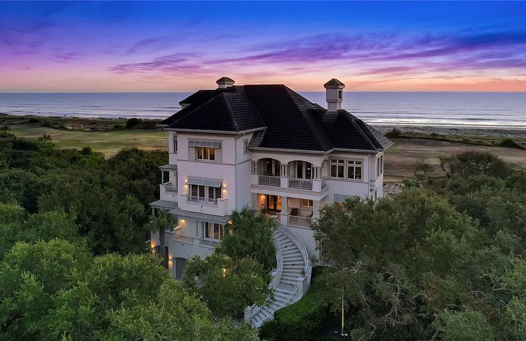 27 Ocean Club Drive, Fernandina Beach, Florida is an extraordinary oceanfront home is located on Ocean Club Drive, one of the most prestigious streets in NE Florida capturing spectacular views of the Atlantic Ocean.