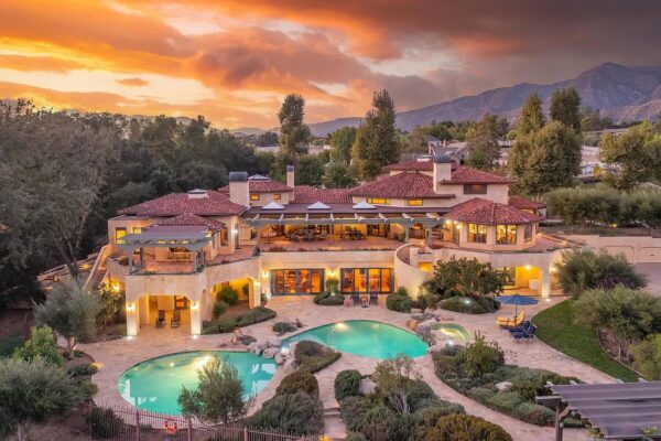 Palatial Mediterranean Estate in Ojai, California with Nearly 11,000 SF of Majestic Living Space hits the market for $9,850,000