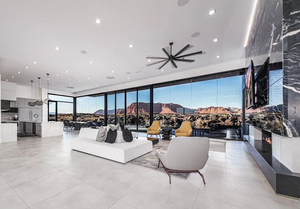 2399 N Kiva Trail, Saint George, Utah is a truly one of a kind contemporary estate sits 28 feet above the street below, boasts 360 degree views, including a picture perfect framing of Snow Canyon, Red Mountain, Pine Valley Mountain, Movie Rock, and the Kachina Cliffs.