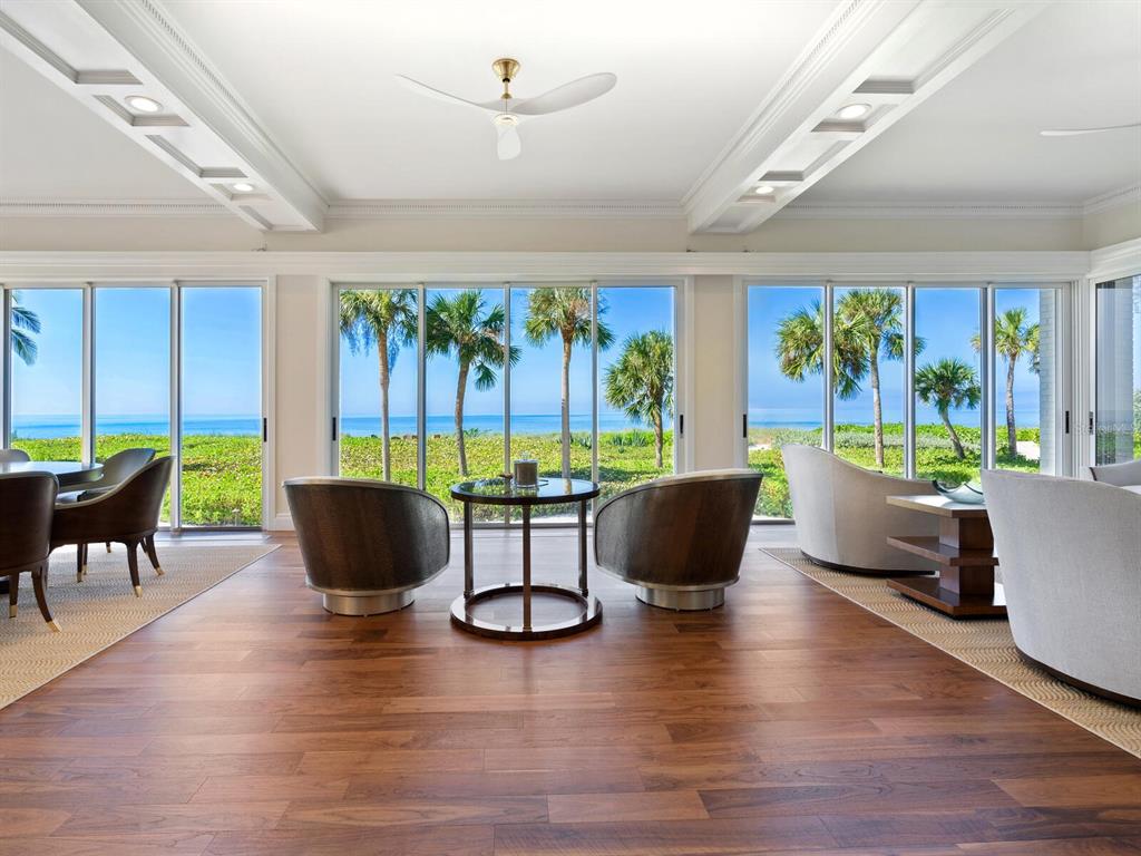 8218 Sanderling Rd, Sarasota, Florida is a private resort-like compound with over 300 feet of direct beachfront rests on over 4-acres between the tranquil blue Gulf of Mexico waters and the quiet banks of Heron Lagoon in the Sanderling Club.