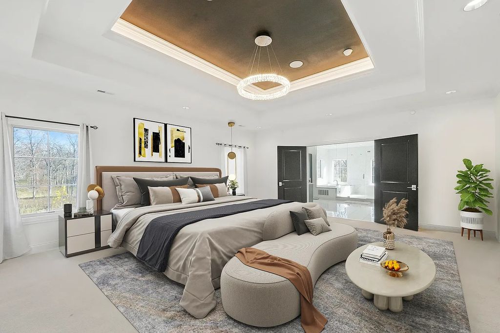 The Estate in Lincolnshire offers a grand scale foyer, ebony oak floors, an open floor plan, soaring ceiling heights, custom luxury finishes throughout now available for sale. This home located at 23477 N Elm Rd, Lincolnshire, Illinois